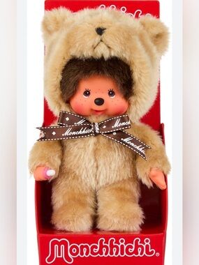 Sekiguchi Monchhichi Brown Teddy Bear -Classic Kids Toy
